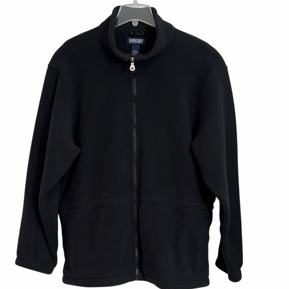 Lands’ End Polartec Fleece Jacket Full Zip Men’s Large Black